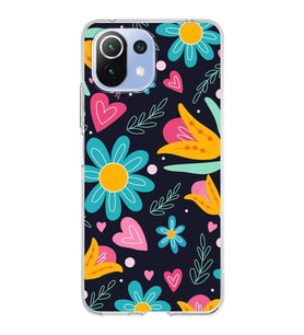 PrintiFy Xiaomi Mi 11 Lite ile Uyumlu 1mm Slim Fit Retro Renkler 1 Baskılı Şeffaf  Kılıf