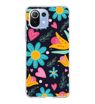PrintiFy Xiaomi Mi 11 Lite ile Uyumlu 1mm Slim Fit Retro Renkler 1 Baskılı Şeffaf  Kılıf