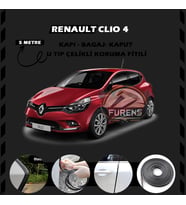 Renault Clio 4 Oto Araç Kapı Koruma Fitili 5metre Parlak Siyah Renk