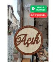 Üç Katlı El Yazılı Modern Açık/Kapalı Tabelası - Akçaağaç-Ceviz