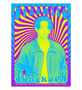 Retro Saykodelik Poster (bb Hot 100 #1 Sanatçı) (jungkook) Tablo Ahşap Poster Dekoratif