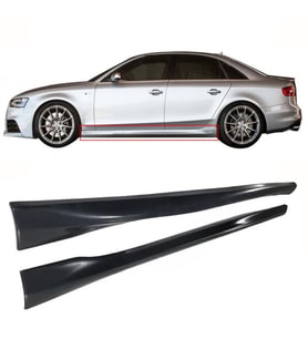 Audi A4 B8 Rs4 Yan Marşpiyel Seti Plastik 2 Adet Mat Siyah 2008 2009 2010 2011 2012 2013 2014 2015 karlık+ek+bodykit