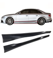 Audi A4 B8 Rs4 Yan Marşpiyel Seti Plastik 2 Adet Mat Siyah 2008 2009 2010 2011 2012 2013 2014 2015 karlık+ek+bodykit