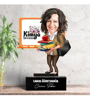 Kadın Kimya Öğretmenlerine Hediye Karikatürlü Biblo