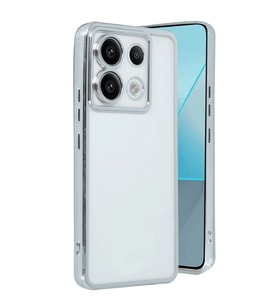 Xiaomi Poco X6 Kılıf Kamera Korumalı Lensli Silikon - Gümüş