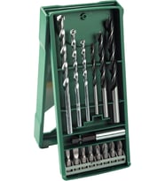 Professional Accessories Bosch Beton Matkap Ucu Ve Vidalama Seti, Yeşil, 15 Adet, Ahşap Delme Ucu: 4/6/8, Beton Delme Ucu: 5/6/8, Uzun Ömürlü Kullanım