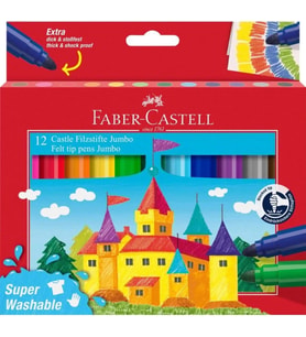 FABER CASTELL 12 RENK JUMBO KEÇELİ KALEM