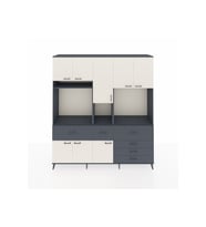 Hyperion Dolap 10 Raflı 6 Çekmeceli 8 Kapaklı 220x44x243 Antrasit-Aytaşı/Antrasit