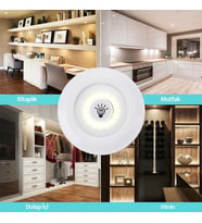 3&amp;apos;lü Uzaktan Kumandalı Pilli Yapışkanlı Kablosuz Led Spot Lambalar (5343)