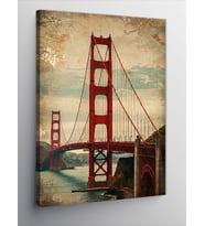 Kanvas Tablo Golden Gate Köprüsü Posteri