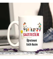 Gazetecilik Öğretmenine Özel Öğretmenler Günü Hediyesi Kişiye Özel Kupa Bardak