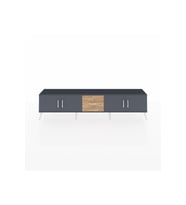 Arges TV Ünitesi 2 Raflı Tek Çekmeceli 4 Kapaklı 220x30x51 Antrasit-Antrasit/Çam