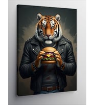 Kanvas Tablo Burger Tutan Kaplan