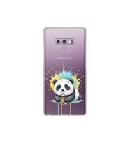 Samsung Galaxy Note 9 ile Uyumlu Splash Panda Tasarımlı Şeffaf Silikon Kılıf