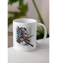 Attack On Titan Anime Temalı Beyaz Kupa Bardak Sevgiliye Arkadaşa Hediye