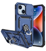 Coverzone iPhone 14 Plus ?le Uyumlu PhoenixShield S�rg�l� Sistem Kamera Korumal? Kapak Tam Koruma Manyetik Vega Kapak Lacivert