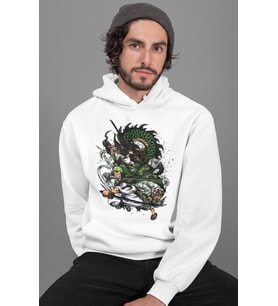 Roronoa Zoro Baskılı Unisex Oversize One Piece Anime Hoodie
