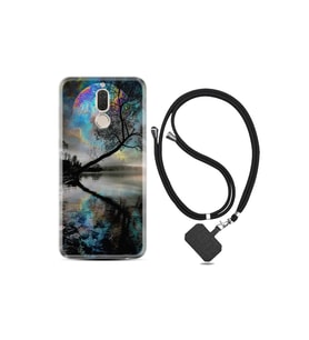 Huawei Mate 10 Lite Kılıf Resimli Desenli Silikon Boyun Askılı Dream World 1839