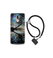 Huawei Mate 10 Lite Kılıf Resimli Desenli Silikon Boyun Askılı Dream World 1839