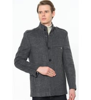 PLT8378 DEWBERRY ERKEK PALTO-AÇIK DESENLİ ANTRASİT