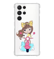 Samsung Galaxy S22 Ultra Uyumlu Köşe Korumalı Antişok  Kapak Vespagirl Tasarımlı Şeffaf  Kılıf
