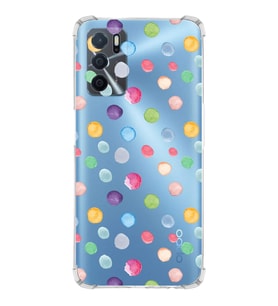 PrintiFy Oppo A16 Uyumlu Water Color 6 Baskılı Şeffaf Köşe Korumalı Antişok Kılıf