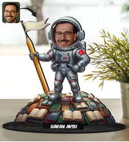 BK Gift Kişiye Özel Erkek Öğretmen Tasarımlı Karikatür Biblo -1, Öğretmene Hediye, Öğretmenler Günü Hediyesi