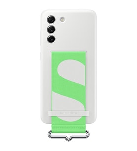 Galaxy S21 FE ile Uyumlu Kayışlı Silikon Kılıf Beyaz-EF-GG990TWEGWW
