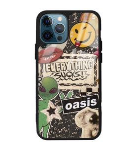 iPhone 12 Pro Max Retro Sticker Tasarımlı Glossy Telefon Kılıfı