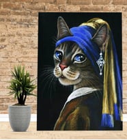 Kişiye Özel Dekoratif Kedi Tasarımlı Yeni İş Hediyesi Ofis Hediyesi Kanvas Tablo 30x50 cm