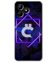 Realme C53 Kılıf HD Desen Baskılı Kılıf - Dark Neon Yaprak Ö Harfi