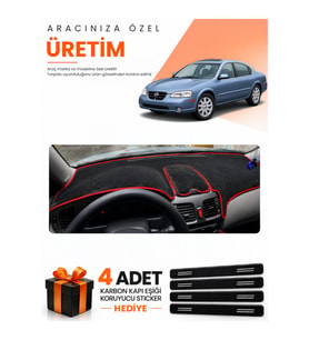 NİSSAN MAXİMA A33 (1999-2003) Uyumlu Torpido Koruma Örtüsü Oto Kılıfı - Siyah Kırmızı