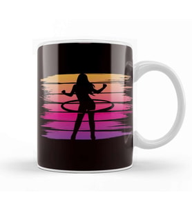 Vintage Hula Hoop Girl Hula Hooper Hooping Fitness Sports Kupa Bardak Porselen