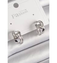 Gümüş Renk Zirkon Taşlı Zincir Model Kadın Küpe - EBJ241214W29918 (Renksiz)