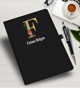 Kişiye Özel harf Tasarımlı  İsme Özel Defter ve Kalem