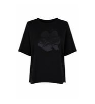 Trender Baskılı Siyah Kadın T-Shirt 545