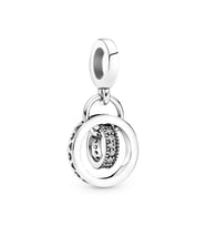 Nur Silver İç İçe Halkalar Sallantılı Gümüş Charm NUR-BL00348