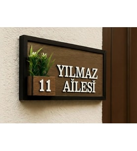 Kişiye Özel Çiçekli Ahşap Kapı Numarası – Kapı Süsü ve Dekoratif Kapı Plakası