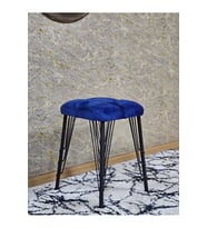 Kare Siyah Boyalı Telli Ayaklı Tabure - Oturak - Bar Taburesi - Ayaklı Tabure Mavi Renk 33 x 48 Boyut/Ebat (Çok Renkli)