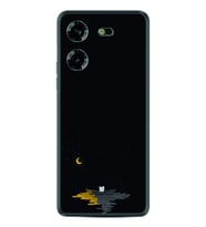 Tecno Pova 5 Kılıf Silikon Desen Özel Seri Ay ve Kedi 1683