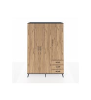 Hyperion Gardrop 6 Raflı 3 Çekmeceli Tek Askılı 132x44x195 Antrasit-Çam