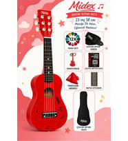 Midex CG-230RD Çocuk Klasik Gitar Seti 3-8 Yaş 23 İnç 58 cm Kırmızı Çocuk Gitarı Seti