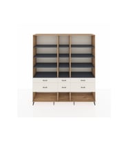 Hyperion Dolap 12 Raflı 6 Çekmeceli  220x44x243 Çam-Antrasit/Aytaşı