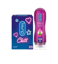 Durex Chill Karma Prezervatif 20’li + Durex Play Kayganlaştırıcı & Masaj Jeli Aloe Vera, 200 ml