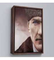 Çerçeveli Mustafa Kemal Atatürk Dekoratif Duvar Tablosu (Kahverengi)