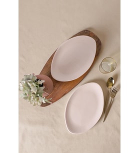 Krem Bloom Kayık Tabak 31 Cm 2 Adet 030