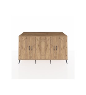 Kronos Konsol 4 Raflı 4 Kapaklı 176x59x99 Çam-Çam/Antrasit