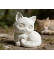 Sevimli Uyuyan Kedi Figürü – 3D Baskı Dekoratif Biblo