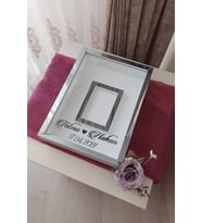 30x40 Cm Beyaz-Füme Fotoğraf Bölümlü! İsimli Ledsiz! Gül Saklama Kutusu