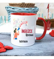 İngilizce  Öğretmenine Özel Öğretmenler Günü Hediyesi Kişiye Özel Kupa Bardak
